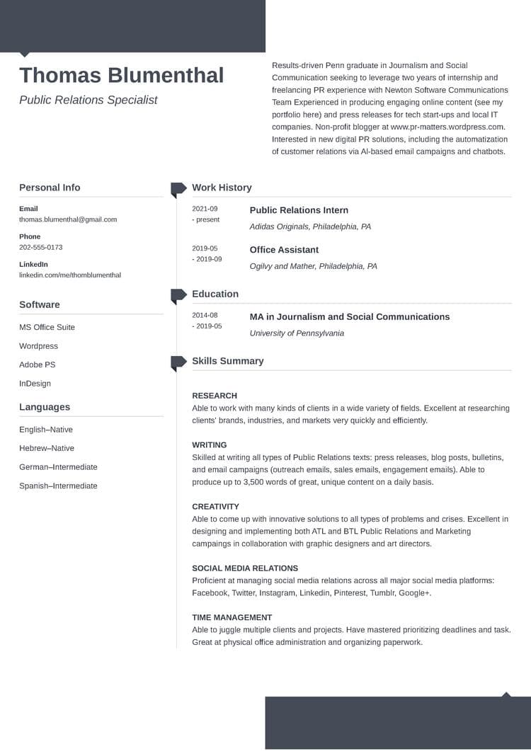 Funcational resume format template