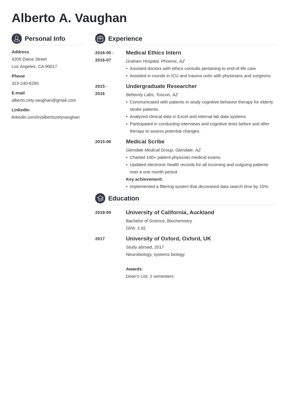 Medical Student CV template